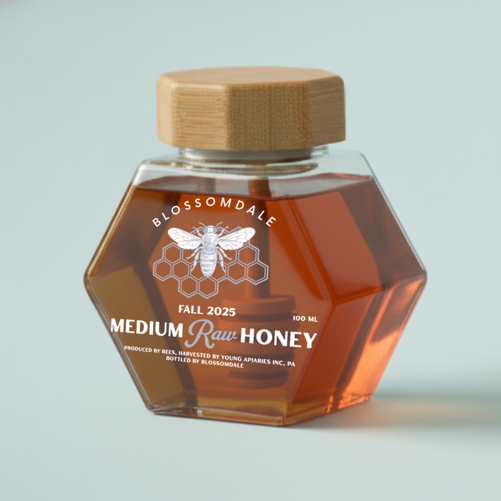 本日大幅値下げ！　HoneyWorks Medium Organic Raw Honey - Medium raw honey - Blossomdale